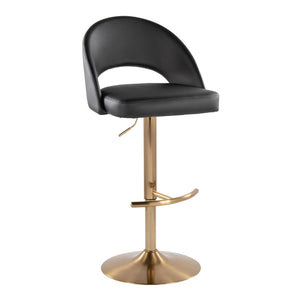 English Elm Adjustable Swivel Barstools Set of 2 Fabric Seat Black Metal Base Kitchen Counter Black B202S02007
