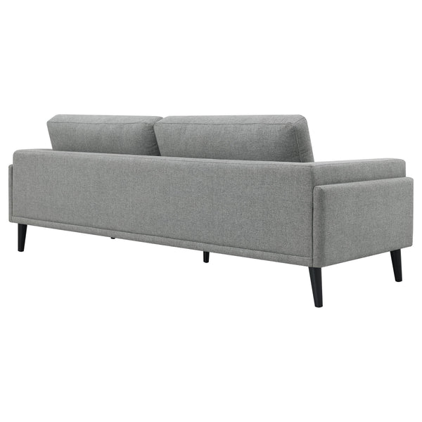 English Elm Andrena Grey Track Arms Sofa with Pocket Coil Seating, Reversible Cushions & Tall Black Legs B062P358306