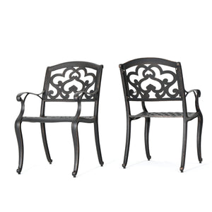 English Elm Christopher Knight Home® - AUSTIN Cast Aluminum Dining Chairs Set of 2 in Copper Patina — Rust‑Resistant, Cloud Back Design, Comfy Seats 60096.00SCOP