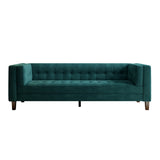 Christopher Knight Home® - Noble House - - 3-Seater Sofa, Upholstered Tufted Coach, Velvet Sofa, Green