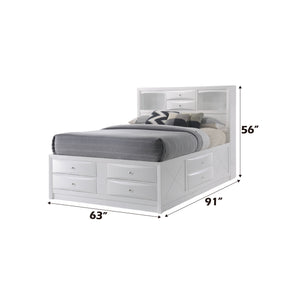 English Elm Ireland Queen Bed With Integrated Bookcase Headboard & 8 Drawers For Smart Storage Solutions B2726S00499