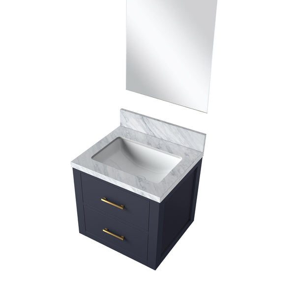 English Elm Blue Single Bath Vanity 20 in W x 18 in D with Acrylic Top, Soft-Close Wood Cabinet & 18 in Mirror B2731S01417