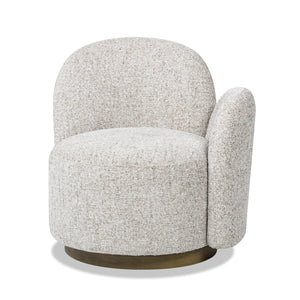 English Elm Jennifer Taylor Home - Duo 31.5" Raf One-Arm Swivel Accent Chair - Stylish Multi-Greige Chenille For Modern Spaces B2719P238281