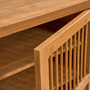 English Elm Shoe Cabinet with Louver Doors, 6-Tier Adjustable Shelves, MDF Storage Rack with Metal Legs for Entryway Natural W3417P388711