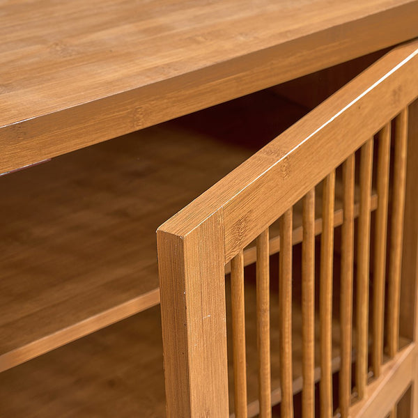 English Elm Shoe Cabinet with Louver Doors, 6-Tier Adjustable Shelves, MDF Storage Rack with Metal Legs for Entryway Natural W3417P388711