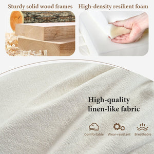 English Elm U_style Modular U-shaped Sectional Sofa Six Seat Linen Fabric with Storage Ottomans Beige WY000491AAA