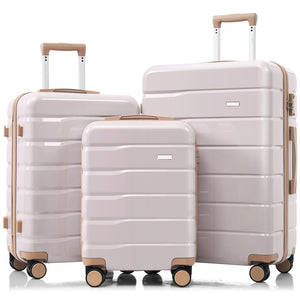 English Elm Premium Abs Hardshell 3 Piece Suitcase Set with Tsa Locks and Spinner Wheels Light Grey N726P171340H