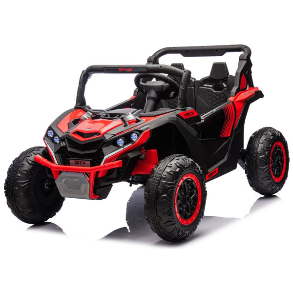 English Elm 24v Two Seat Kids Electric Utv with Parental Remote Suspension Off Road Ride On Red W1578P184803