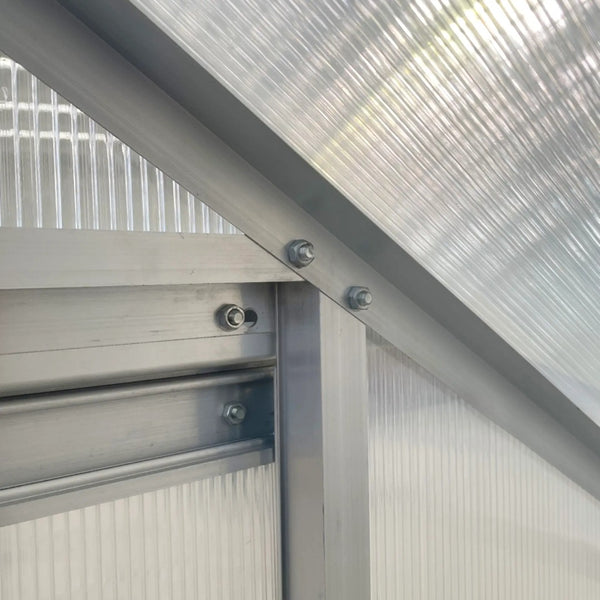 English Elm 6.3' Lean-to Aluminum Greenhouse with Uv Polycarbonate Panels and Adjustable Ventilation T3971S00043