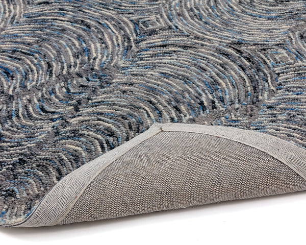 Sunpan Corfu Hand-Tufted Rug - Artisan Crafted Blue and Charcoal Wool Blend for a Unique Home Style 8' X 10'