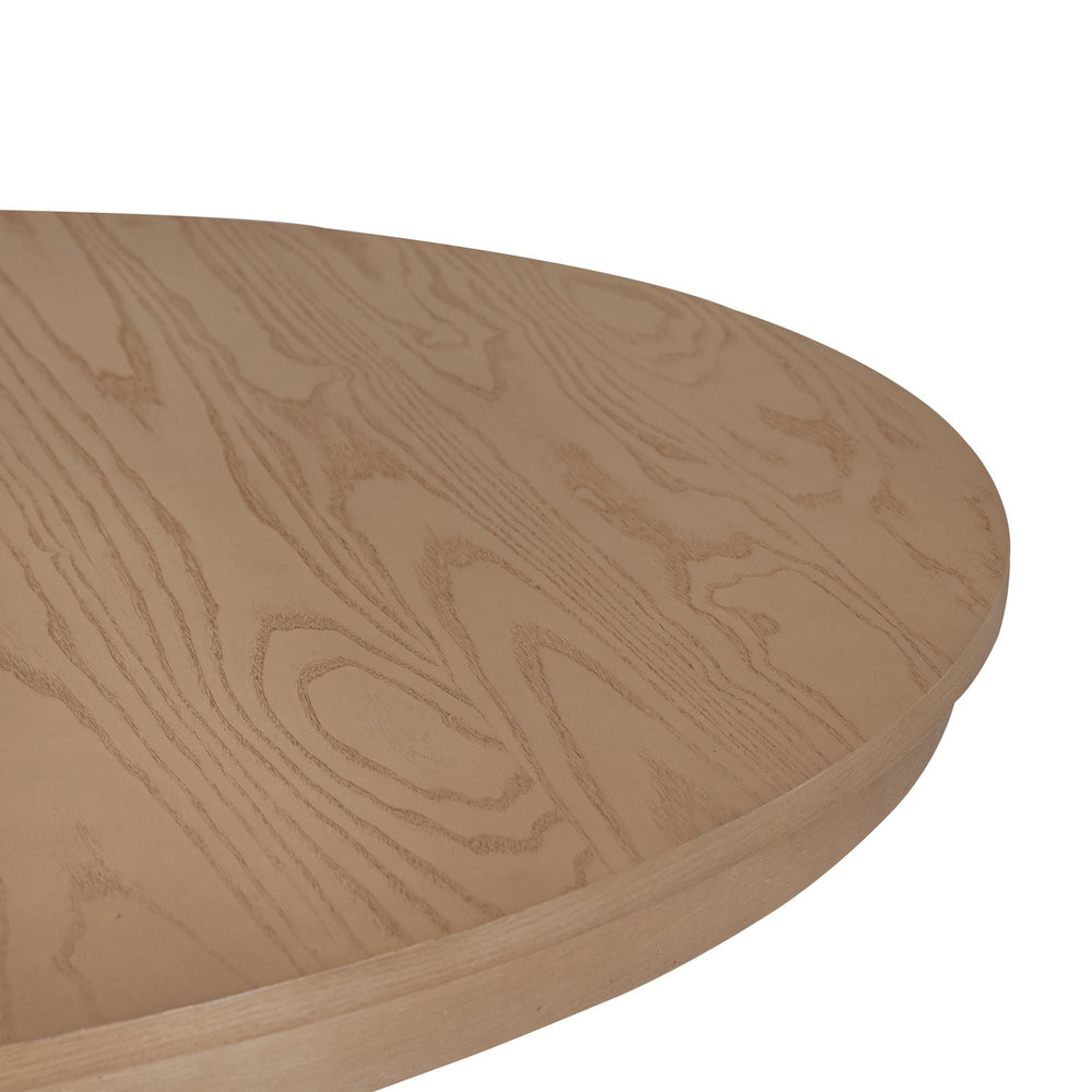English Elm Christopher Knight Home® - Round Rustic Dining Table With Pedestal Base - Light Natural Finish, Durable Solid Wood & Mdf Design N771P355874A_N771P355875A