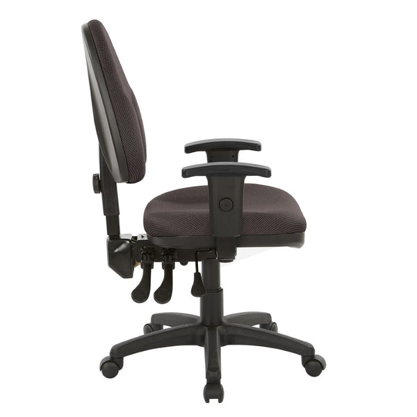 OSP Home Furnishings Dual Function Ergonomic Office Chair with Lumbar Support Foam Seat and Adjustable Arms 36427-297