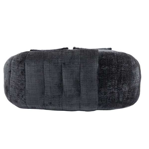 English Elm Bean Bean Bag Sofa High-Density Memory Foam Two-Seater Lounger High Back Chenille Cozy Support Black W395P181440