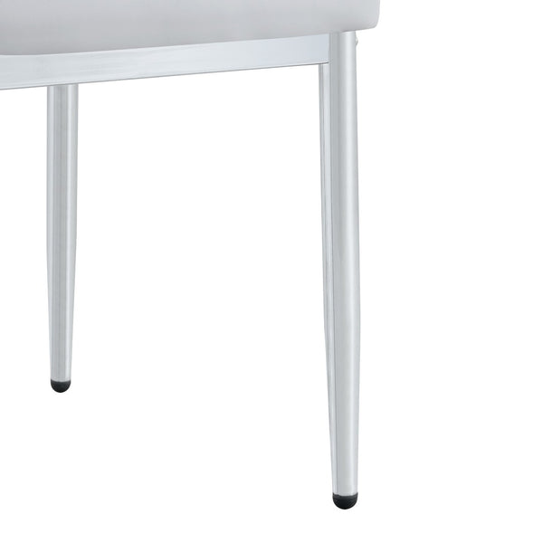 English Elm Table and Chair Set Marble Glass Top Silver Legs with Four Pu Seats for Dining W1151S04642