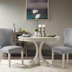 JLA Home Madison Park Signature - Round Round Dining Table Antique Cream Pedestal — Seats 4, Wood Veneer Top, Classic Transitional Design MPS121-0295
