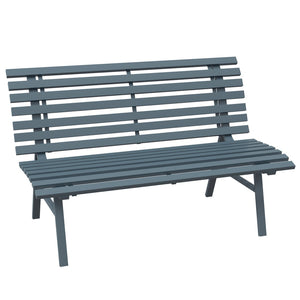English Elm Outsunny 48.5" Lightweight Aluminum Garden Bench, Elegant Blue Outdoor Seating For 2, Weather-Resistant W2225P200398-GIGA