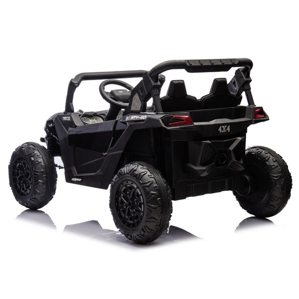 English Elm 24v Two Seat Kids Electric Utv with Parental Remote Suspension Off Road Ride On Black W1578P184797