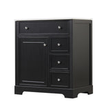 English Elm 30" Bathroom Vanity With Sink Top, Bathroom Vanity Cabinet With Door and Two Drawers, Mdf Boards, Solid Wood, One Package, Black