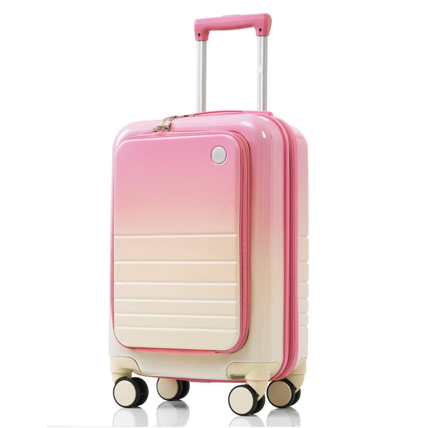 English Elm Luggage Hard Shell 3 Piece Set with Usb Port Spinner Wheels and Front Access Panel Pink N726P197969P