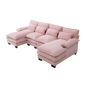 English Elm United We Win U-Shaped Modular Cloud Couch, 110" Chenille Sectional With Memory Foam & Storage W1568S00236-GIGA