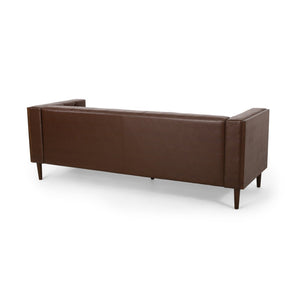 English Elm 3-seater Diamond Tufted Contemporary Sofa Deep Seated Living Room Couch with Pillows Dark Brown 70630.00ADBRN_70630.00BDBRN