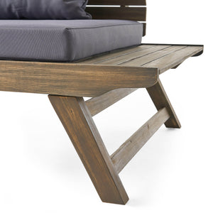 English Elm Christopher Knight Home® - SEDONA Acacia Wood Loveseat with Water-Resistant Cushions and Wide Seat Panel for Outdoor Comfort DARK GREY 68.5 L x 32 W x 11.25 H 63745.00DGRY