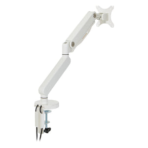 OSP Home Furnishings Single Monitor Arm with Gas Lift and Full Articulation for Ergonomic Desk Setup White A2MAS1730-WH