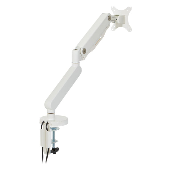 OSP Home Furnishings Single Monitor Arm with Gas Lift and Full Articulation for Ergonomic Desk Setup White A2MAS1730-WH