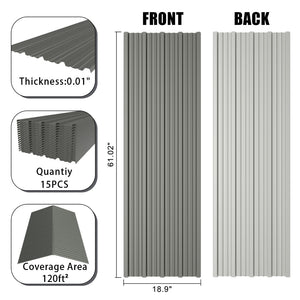 English Elm 10 Galvanized Steel Corrugated Roof Panels Weatherproof Pergola Shed Patio Cover W3213P431200