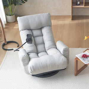 English Elm Adjustable ergonomic gaming lounge chair with 360° swivel, spring seat comfort and phone holder Gray W244P172639