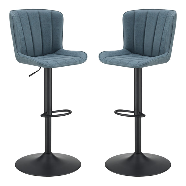 OSP Home Furnishings Kirkdale Height Adj Stool  - Set of 2 Navy