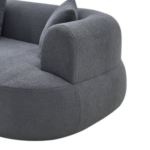 English Elm Modern Arc Sectional Sofa with Boneless Foam Deep Seats for Open Concept Living Rooms Grey W3728S00012