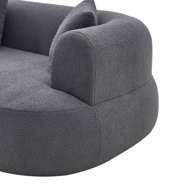 English Elm Modern Arc Sectional Sofa with Boneless Foam Deep Seats for Open Concept Living Rooms Grey W3728S00012