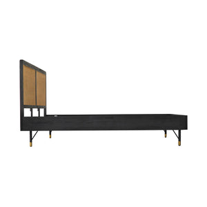 English Elm Saratoga King Bed Solid Acacia Frame Woven Rattan Headboard Bohemian Bedroom B2736S00032