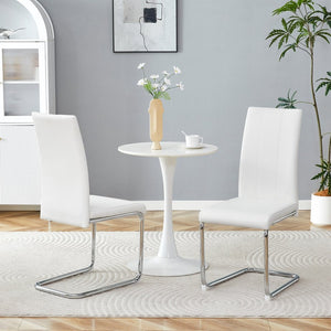 English Elm A Set of 2 Glam Faux Alligator Pvc Barstools with Crystal Buckle Detail White W1512P491855