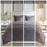 Madison Park Essentials Larkspur Casual 3M Scotchgard Diamond Quilting Reversible Down Alternative Comforter Set MPE10-616 Charcoal/Grey