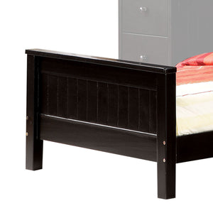 English Elm Black Twin Panel Bed With Classic Charm, Sturdy Slats & Beadboard Headboard For Timeless Style B062S00583