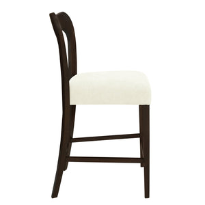 English Elm Christopher Knight Home® - Counter Stool with Curved Ergonomic Back, Solid Rubberwood Frame and Plush Upholstered Seat for Comfort Beige,Dark Brown N771P254008O