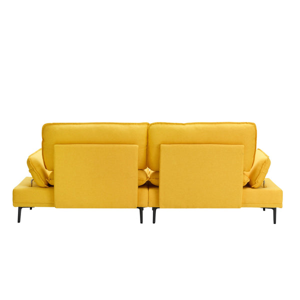 English Elm 89 Inch Premium Soft Yellow Sofa - Stylish, Compact Comfort For Apartment & Office Spaces, Modern Design W1658S00062