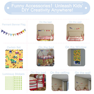 English Elm Jack Metal Junior Loft Bed With Slide & Superhero Curtains – Space-Saving Fun For Kids' Rooms! B083P354667