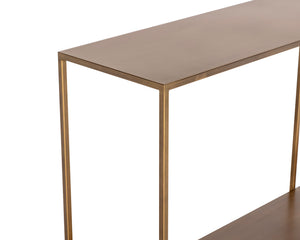 Sunpan Eiffel Console Table – Elegant Metal Design with Classic Style Perfect for Your Living Space Decor Antique Brass