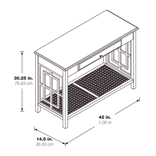 OSP Home Furnishings Cambridge Foyer Table Bone Finish