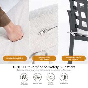 English Elm Modern Classic Cast Aluminum Outdoor Dining Chairs With Sunbrella Cushion – Stylish, Weather-Resistant! W1886P271053