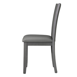 English Elm Dining Chairs Set of 4 Rubberwood Frame with Padded Faux Leather Ergonomic Seats Gray W1998P248088