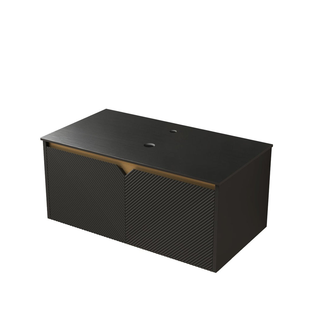 English Elm Noor Floating Bathroom Vanity 36 Inch Plywood Cabinet Walnut Finish Ceramic Basin W2615P380451