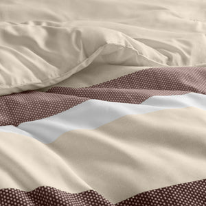 JLA Home Regency Heights - Stripe Seersucker Comforter Set with Reversible Striped and Botanical Prints, Lightweight Oeko-Tex Certified Terracotta RH10-0011