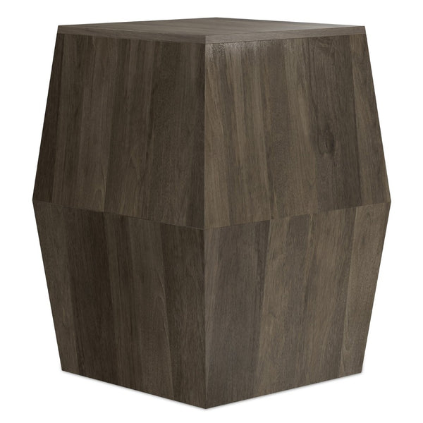 English Elm Terry Solid Mango Wood Side Table Compact Accent for Bedroom Living Room Rustic Charm Grey Ash B136P420281