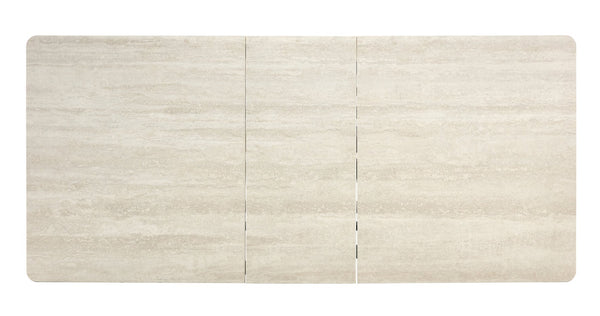 English Elm Modern Extendable Sintered Stone Dining Table with Auto-Lift, Scratchproof Waterproof Top & Black Metal Base W3493S00005