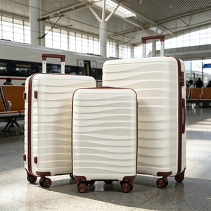 English Elm Premium Polypropylene Hard Shell Luggage Set Three Piece with Tsa Locks Spinner Wheels N726P460073O