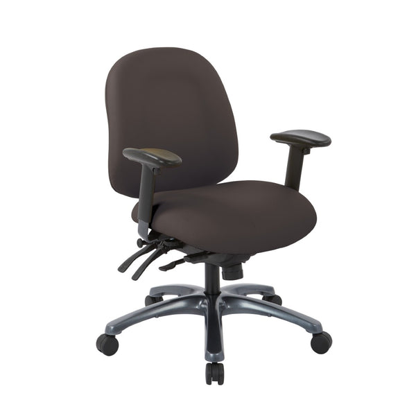 OSP Home Furnishings Multi-function Ergonomic Mid Back Office Chair with Lumbar Support and Titanium Base Java 8512-R102